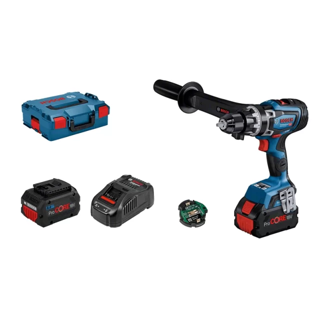 Masina de gaurit cu percutie/insurubat cu acumulatori Bosch GSB 18V-150 C cu 2 acum 8.0 Ah PROCORE 18V L-BOXX