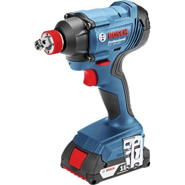 Masina de insurubat cu impact Bosch GDX 18V-180 compatibila cu acumulator 18V, cuplu maxim 180 Nm, suport scule hexagonal interior de 1/4 și patrat exterior de 1/2, fara acumulator si incarcator Masina de insurubat cu impact Bosch GDX 18V-180 compatibila cu acumulator 18V, cuplu maxim 180 Nm, suport scule hexagonal interior de 1/4 și patrat exterior de 1/2, fara acumulator si incarcator