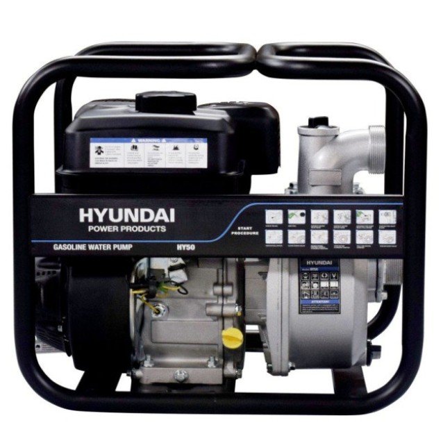 Motopompa pentru ape curate Hyundai HY50, 2", motor in 4 timpi, 5,5CP, debit maxim 500l/min