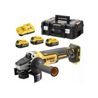 Polizor unghiular cu acumulator 18V DeWalt DCG405P3-QW, motor fara perii, diametru disc 125 mm, 3 x acumulator 5 Ah, incarcator, valiza de transport