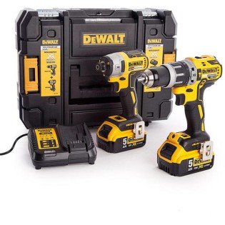 Set 2 scule profesionale pe acumulator DeWALT DCK266P2T, 18V XR, motor fara perii, masina de gaurit cu percutie DCD796, masina de insurubat cu impact DCF887, 2 x acumulator 5.0 Ah, incarcator rapid, cutie transport TSTAK