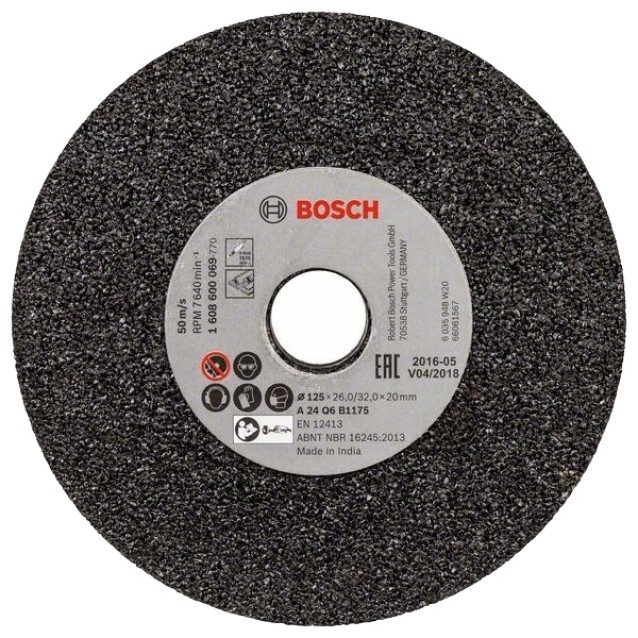 Disc de slefuire pentru polizoare drepte Bosch Corindon 125 x 26 x 24