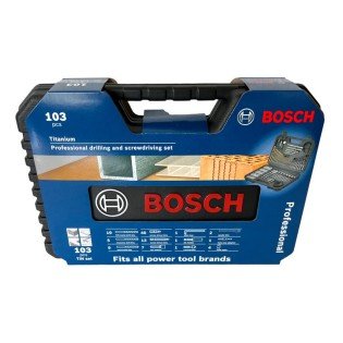 Set 103 Accesorii Bosch Profesional, biti, burghie lemn, metal, zidarie, adaptor, chei tubulare, suport universal, carote, zencuitor