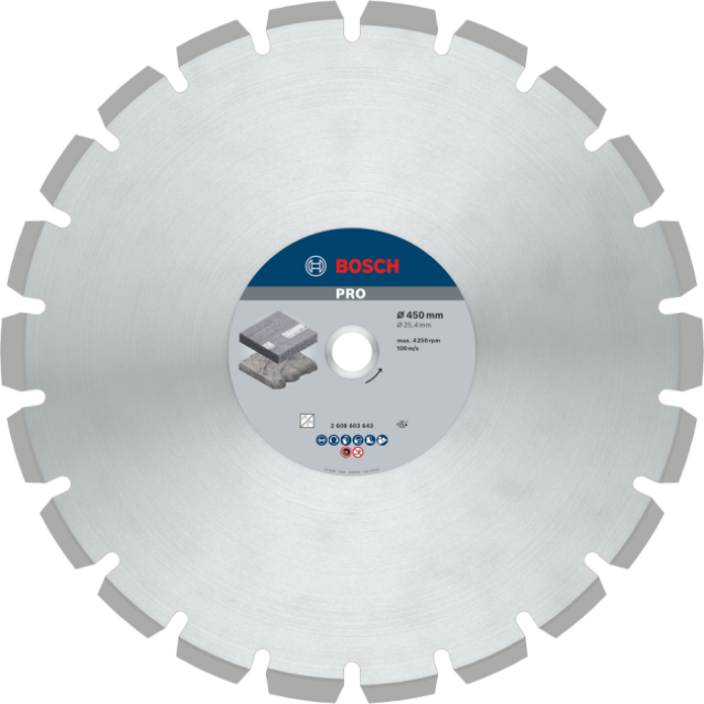 Disc diamantat Best for Asphalt BOSCH 450 x 25.4 x 3.6 / 12