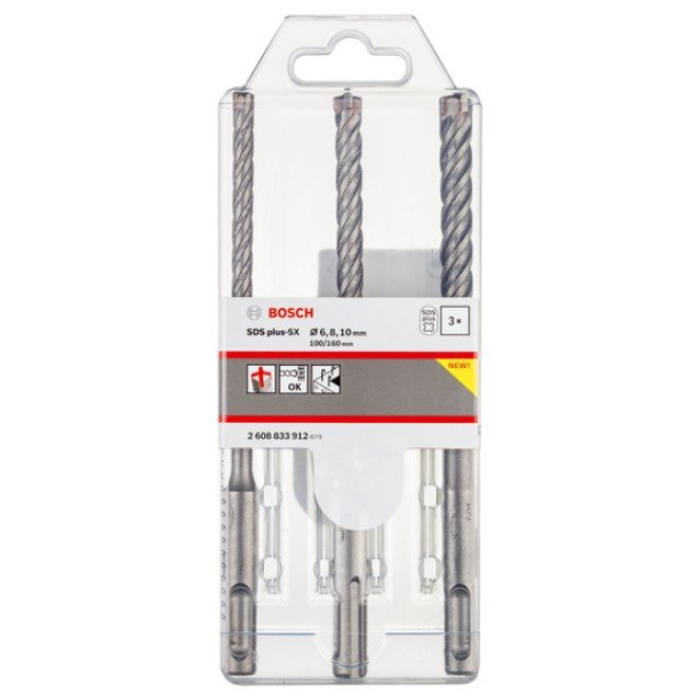 Set 3 burghie Bosch SDS-plus-5X 6,8,10 mm Set 3 burghie Bosch SDS-plus-5X 6,8,10 mm