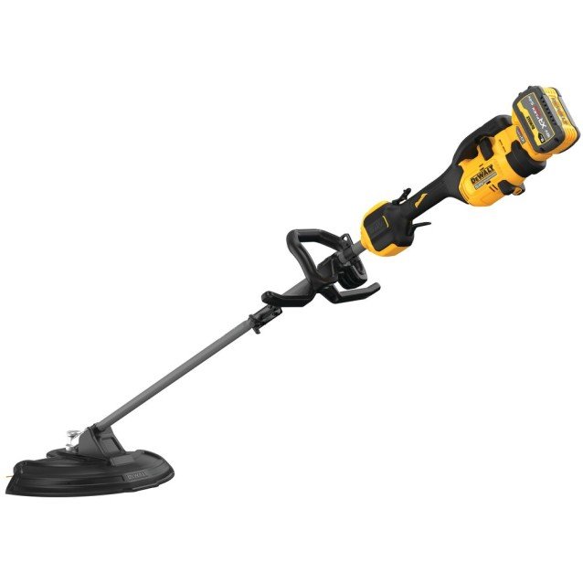Trimmer multifunctional cu acumulator 54V Dewalt Flexvolt DCMAS5713X1-QW, motor fara perii, diametru de taiere 38 cm, 1 x acumulator 9 Ah si incarcator