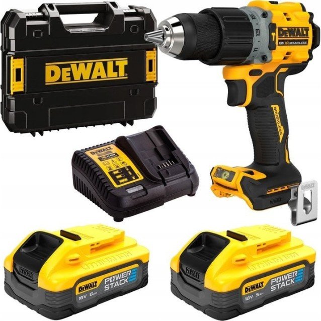 Masina de gaurit si insurubat cu acumulator 18V PowerStack Dewalt DCD805H2T-QW, motor fara perii, cuplu 90 Nm, 2 x acumulator 5.0 Ah, incarcator si valiza transport Masina de gaurit si insurubat cu acumulator 18V PowerStack Dewalt DCD805H2T-QW, motor fara perii, cuplu 90 Nm, 2 x acumulator 5.0 Ah, incarcator si valiza transport
