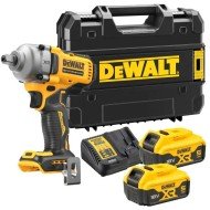 Masina de insurubat cu impact cu acumulator 18V DeWalt DCF892P2T-QW, prindere 1/2 inch patrat, motor fara perii, 812 Nm, livrata cu acumulatori 2 x 5 ah, incarcator si valiza Tstak