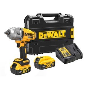 Masina de insurubat cu impact cu acumulator 18V DeWalt DCF900P2T-QW, prindere 1/2 inch patrat, motor fara perii, 1396 Nm, livrata cu acumulatori 2 x 5 ah, incarcator si valiza Tstak