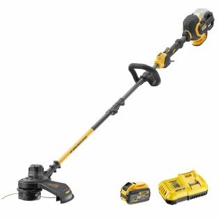 Trimmer multifunctional cu acumulator 54V Dewalt Flexvolt DCMAS5713X1-QW, motor fara perii, diametru de taiere 38 cm, 1 x acumulator 9 Ah si incarcator