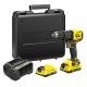 Masina de gaurit si insurubat cu acumulator 18V Stanley SFMCD710D2K-QW, motor fara perii, iluminare LED, 60nM, 2 x acumulator 2.0 Ah, incarcator si valiza transport