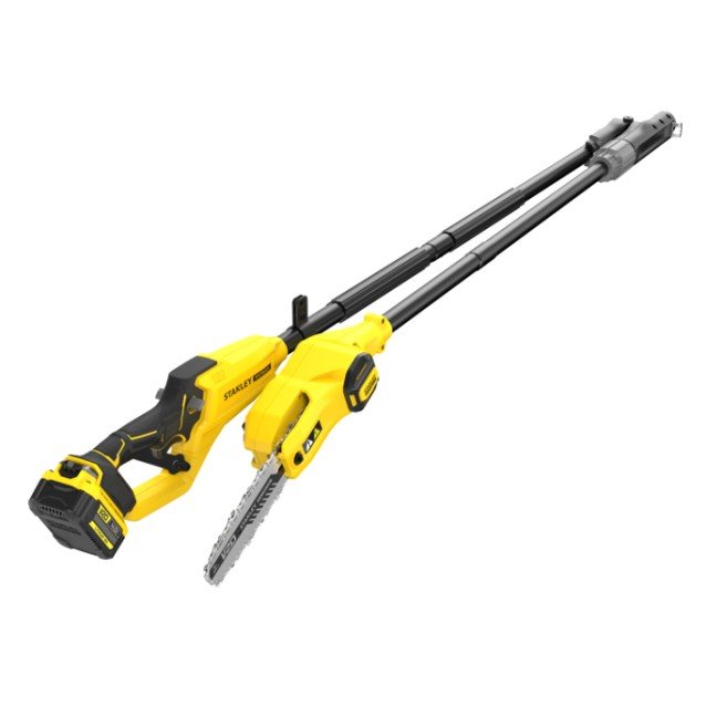 Fierastrau emondor cu acumulator 18V Stanley SFMCPS720M1-QW, motor fara perii, lama 20 cm, inaltime max. de taiere 4.5 m, livrat cu 1 x acumulator de 4.0 Ah si incarcator Fierastrau emondor cu acumulator 18V Stanley SFMCPS720M1-QW, motor fara perii, lama 20 cm, inaltime max. de taiere 4.5 m, livrat cu 1 x acumulator de 4.0 Ah si incarcator