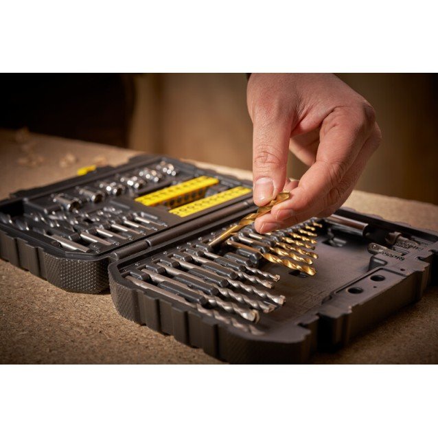 Set 50 accesorii gaurit si insurubat Stanley STA88546-XJ, valiza de plastic