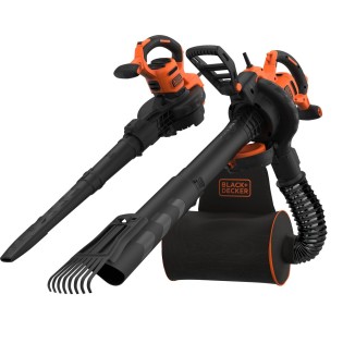 Suflanta si aspirator cu tocator pentru frunze cu grebla 3-in-1 Black & Decker BEBLV301, putere 3000 W, sac de colectare 70 L, putere aspirare max. 15 mc/min, viteza maxima suflare 404 km/h, raport maruntire 16:1