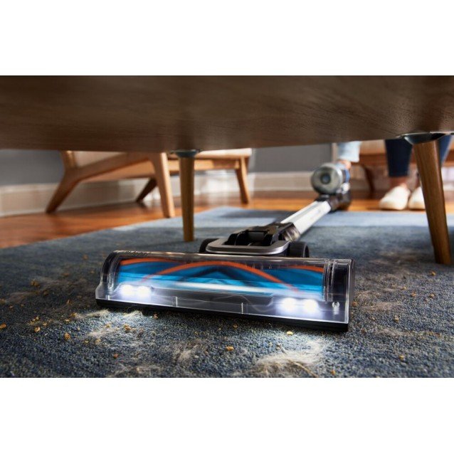 Aspirator vertical pe acumulator 4 in 1 Black Decker PowerSeries Extreme MAX BHFEB520D1, free-standing, acumulator 18V 2.0 Ah, autonomie pana la 42 min, indicator status LED, 3 trepte de aspirare, iluminare LED
