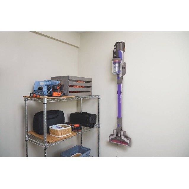 Aspirator vertical pe acumulator 4 in 1 Black & Decker BHFEV362DP-QW, 3 viteze, autonomie pana la 95 min, indicator status LED, capacitate rezervor 0.75 L, perie pentru parul de animale, livrat cu incarcator si acumulator 36 V 2.5 Ah