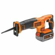Fierastrau sabie cu acumulator 18V Black Decker BDCR18M1-QW, panza 15 cm, 3000 curse/min, 1 x acumulator 4 Ah si incarcator
