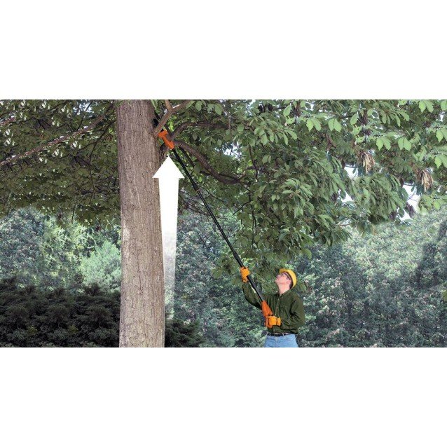 Fierastrau emondor cu acumulator 18V Black Decker GPC1820L20-QW, lama 20 cm, inaltime max. de taiere 2.9 m, livrat cu 1 x acumulator de 2.0 Ah si incarcator