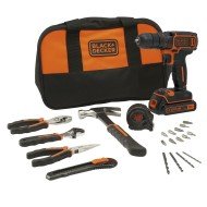 Masina de gaurit si insurubat cu acumulator Black Decker BDCDC18HTSA-QW, 18 V, 1.5 Ah, geanta si unelte Masina de gaurit si insurubat cu acumulator Black Decker BDCDC18HTSA-QW, 18 V, 1.5 Ah, geanta si unelte