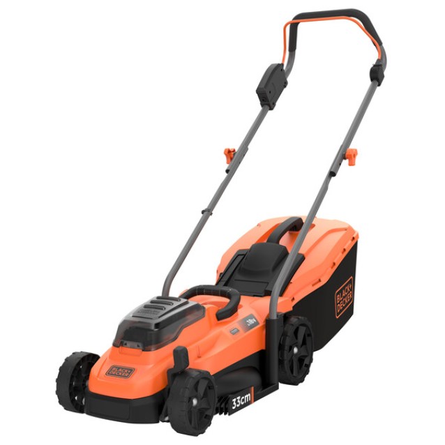 Masina de tuns gazonul Black & Decker BCMW3318L2-QW cu acumulatori 18V 2 x 2.5 ah, latime de taiere 33 cm, cos colector 35 l Masina de tuns gazonul Black & Decker BCMW3318L2-QW cu acumulatori 18V 2 x 2.5 ah, latime de taiere 33 cm, cos colector 35 l