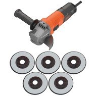 Polizor unghiular Black Decker BEG110A5-QS, 750w, 115 mm, 5 discuri  Polizor unghiular Black Decker BEG110A5-QS, 750w, 115 mm, 5 discuri