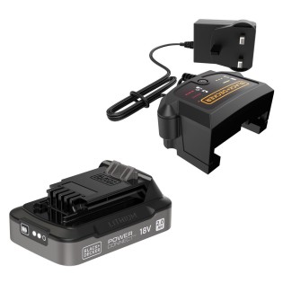 Set incarcator si acumulator Black Decker 18V 2.0 Ah BDL2018S1B-QW, indicator Led de incarcare