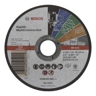 Disc de taiere Rapido Multiconstruct Bosch 125 x 1.0 Disc de taiere Rapido Multiconstruct Bosch 125 x 1.0