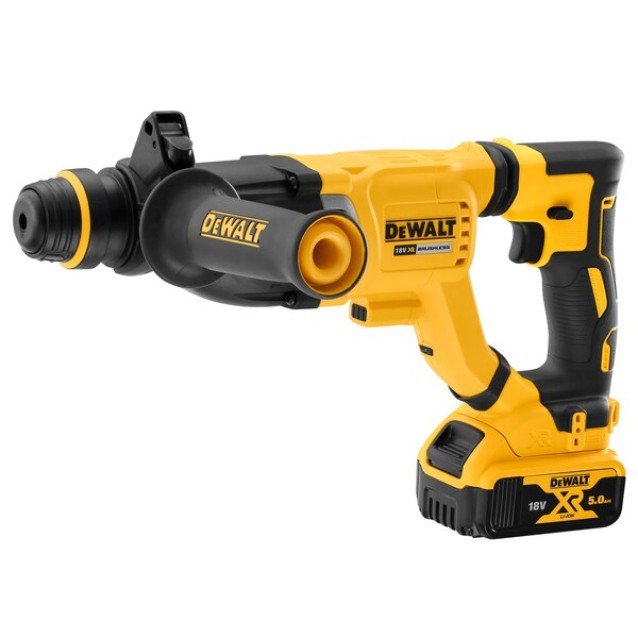 Ciocan rotopercutor si demolator cu acumulator 18V DeWalt DCH263P1-QW, prindere SDS-Plus, energie de impact 3 J, motor fara perii, livrat cu 1 acumulator de 5 ah, incarcator si valiza transport