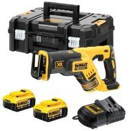 Fierastrau sabie cu acumulator 18V DeWalt DCS367P2-QW, motor fara perii, 2 acumulator x 5 ah, incarcator si valiza Tstak