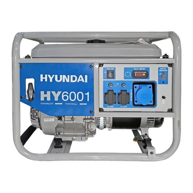 Generator de curent monofazat Hyundai HY6001 cu motor pe benzina, 6.6 kVA Generator de curent monofazat Hyundai HY6001 cu motor pe benzina, 6.6 kVA