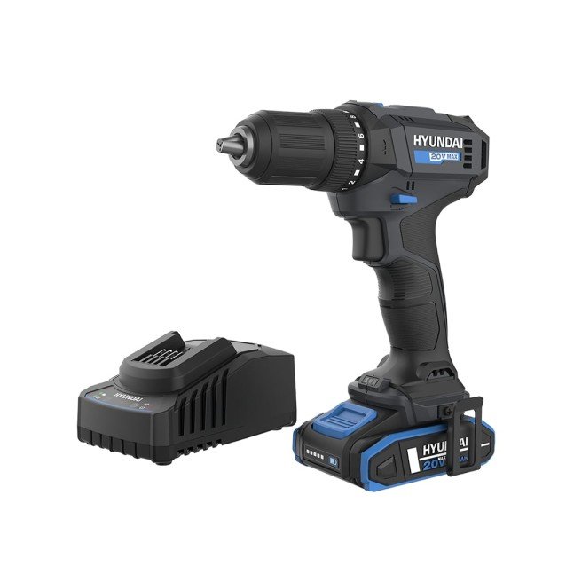 Masina de gaurit si insurubat cu acumulator 20V Hyundai DD20S-40TT, 2 trepte de viteza, cuplu 40 Nm, mandrina rapida de 13 mm, livrata cu 1 acumulator x 2 ah si incarcator