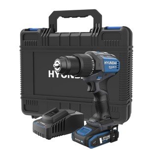 Masina de gaurit si insurubat cu percutie Hyundai HD20X-60TT, motor fara perii, 2 trepte de viteza, cuplu 60 Nm, livrata cu 1 acumulator 20V x 2 Ah, incarcator si valiza transport Masina de gaurit si insurubat cu percutie Hyundai HD20X-60TT, motor fara perii, 2 trepte de viteza, cuplu 60 Nm, livrata cu 1 acumulator 20V x 2 Ah, incarcator si valiza transport