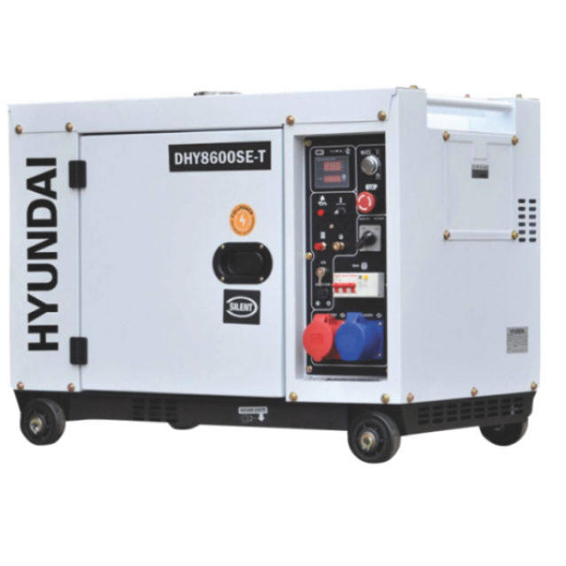 Generator de curent trifazat cu motor diesel HYUNDAI DHY8600SE-T, 6KW