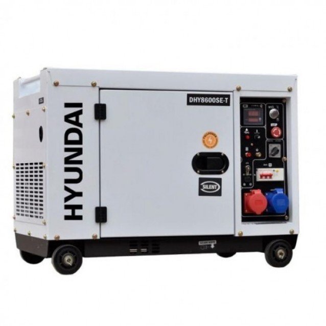 Generator de curent trifazat cu motor diesel Hyundai DHY8600SE-T, 7.9kVA