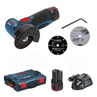 Polizor cu acumulatori BOSCH GWS 12V-76, 2 acum. 3.0 Ah, L-BOXX