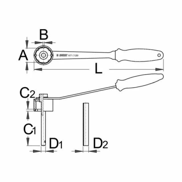 Truvativ® scula pentru ax pedalier, cu maner UNIOR - 1671.7/2BI Truvativ® scula pentru ax pedalier, cu maner UNIOR - 1671.7/2BI