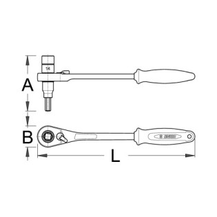 Antrenor pentru montarea piulitelor pedalier cu cap tubular 14 mm si cap locas hexagonal 8 mm UNIOR - 1621/1ABI