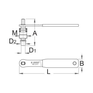 Extractor cu maner folosit pentru Standard, Shimano Octalink si Isis UNIOR - 1661.3/4P  Extractor cu maner folosit pentru Standard, Shimano Octalink si Isis UNIOR - 1661.3/4P