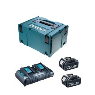 Set 2 acumulatori Makita 18V 5.0 Ah, incarcator dublu si valiza transport