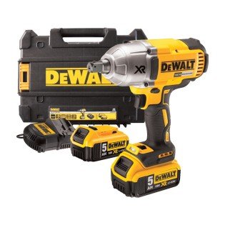 Masina de insurubat cu impact cu acumulator 18V DeWalt DCF899P2-QW, motor fara perii, 950 Nm, prindere patrat 1/2, 2 x acumulator 5 Ah, incarcator si valiza Tstak