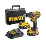 Masina de gaurit si insurubat cu acumulator 18V DeWalt DCD791P2-QW, motor fara perii, cuplu 70 Nm, 2 x acumulator 5 Ah, incarcator si valiza transport