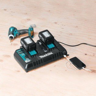 Incarcator rapid multivoltaj cu 2 porturi MAKITA DC18RD Incarcator rapid multivoltaj cu 2 porturi MAKITA DC18RD