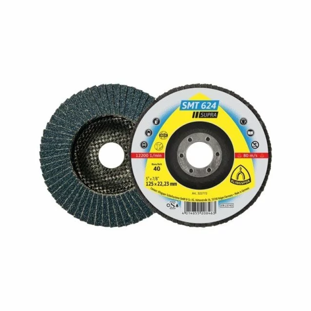 Disc de slefuire evantai frontal KLINGSPOR SMT 624 SUPRA 125mm, G80