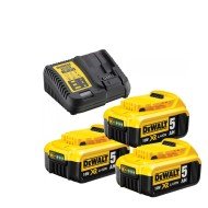 Set incarcator si 3 acumulatori 18V, 5.0Ah XR DeWALT DCB1104P3-QW Set incarcator si 3 acumulatori 18V, 5.0Ah XR DeWALT DCB1104P3-QW
