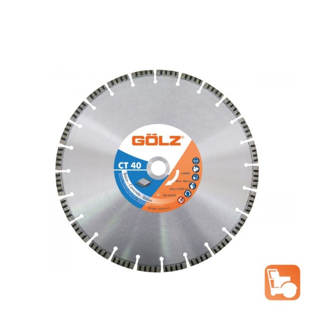 Disc diamantat pentru beton Premium 350 mm GOLZ CT 40-351