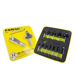 Set de 12 freze profesionale FAMAG coada de 8mm - CLASSIC LINE Set de 12 freze profesionale FAMAG coada de 8mm - CLASSIC LINE