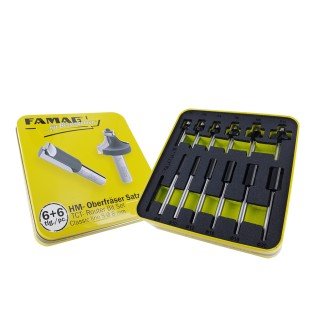 Set de 12 freze profesionale 6 plus 6 FAMAG coada de 8mm - CLASSIC LINE Set de 12 freze profesionale 6 plus 6 FAMAG coada de 8mm - CLASSIC LINE