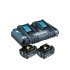 Kit de incarcare Li-Ion LXT 18V Makita 2 acumulatori 3.0Ah si incarcator dublu
