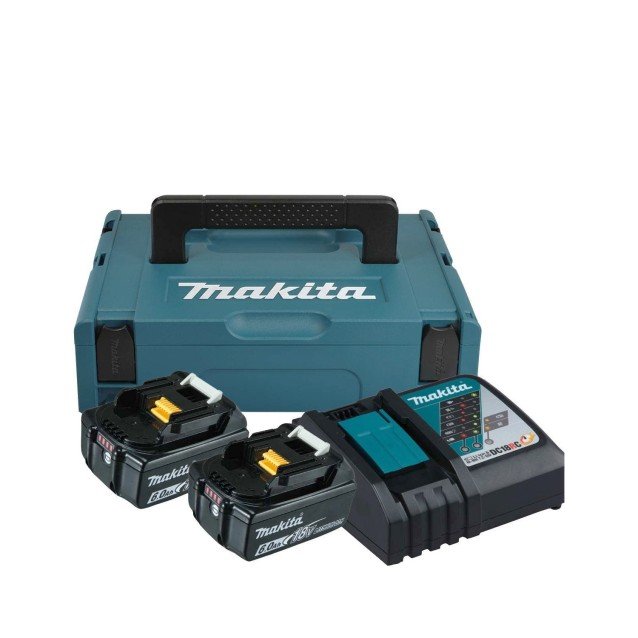 Set 2 acumulatori Makita 18V 6.0 Ah, incarcator rapid si valiza transport