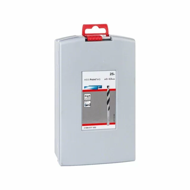 Set de 25 de burghie spirale HSS Bosch PointTeQ ProBox